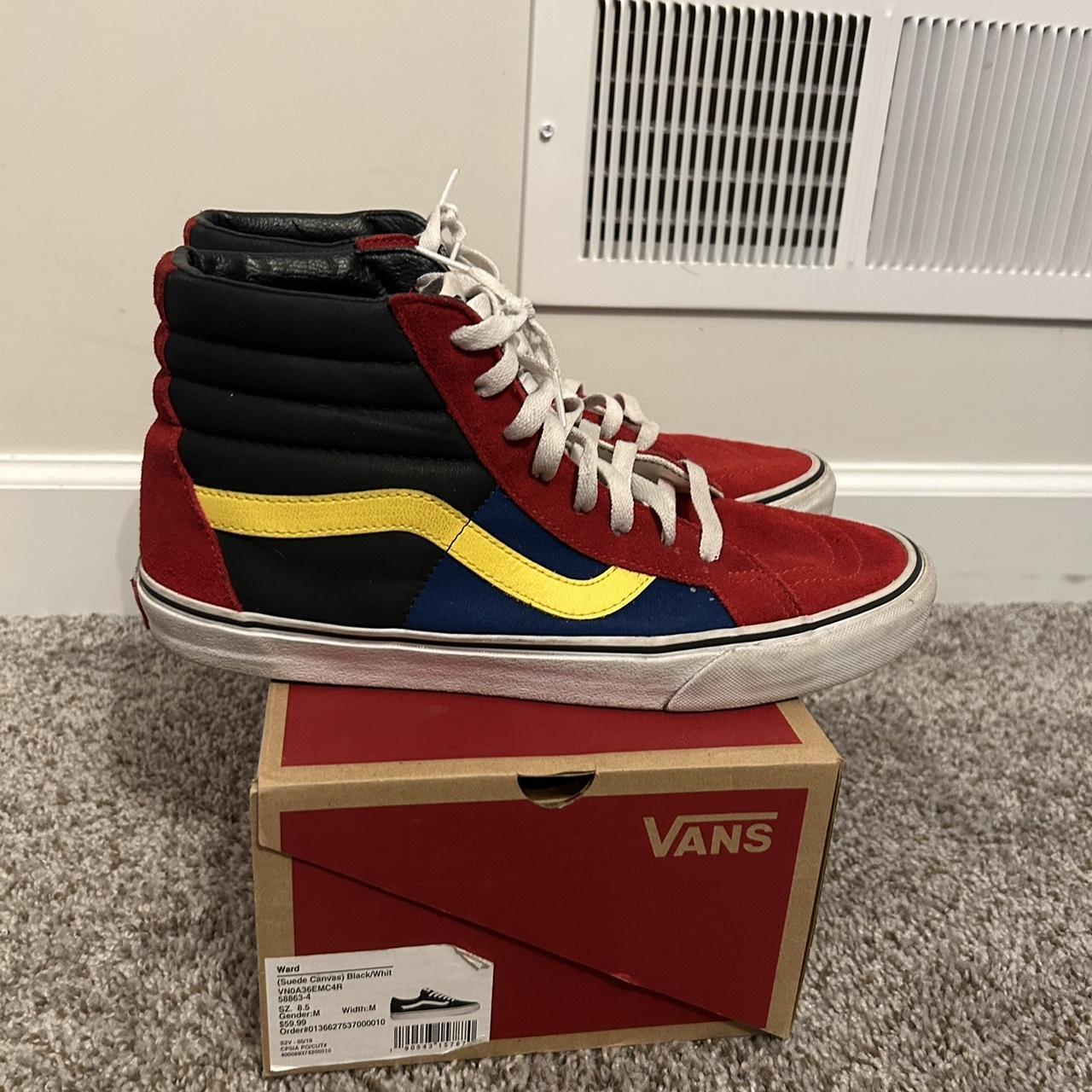Vans Men's Red and Yellow Trainers (4)