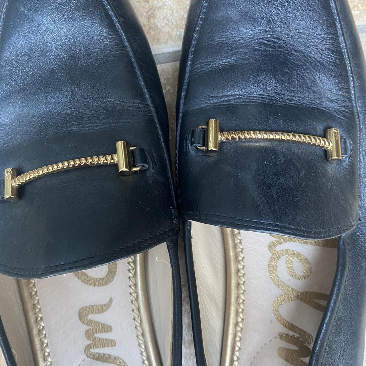 Sam Edelman black loafers with gold accents Lightly... Depop