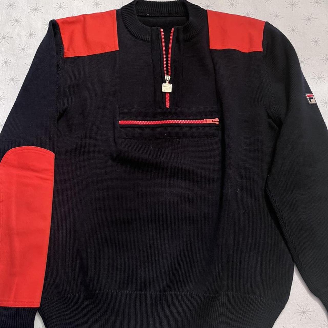 Fila Men's Navy and Red Jumper | Depop