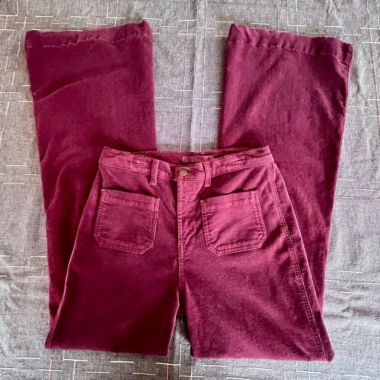 J Brand rust colored corduroy flares. Midrise pants... - Depop