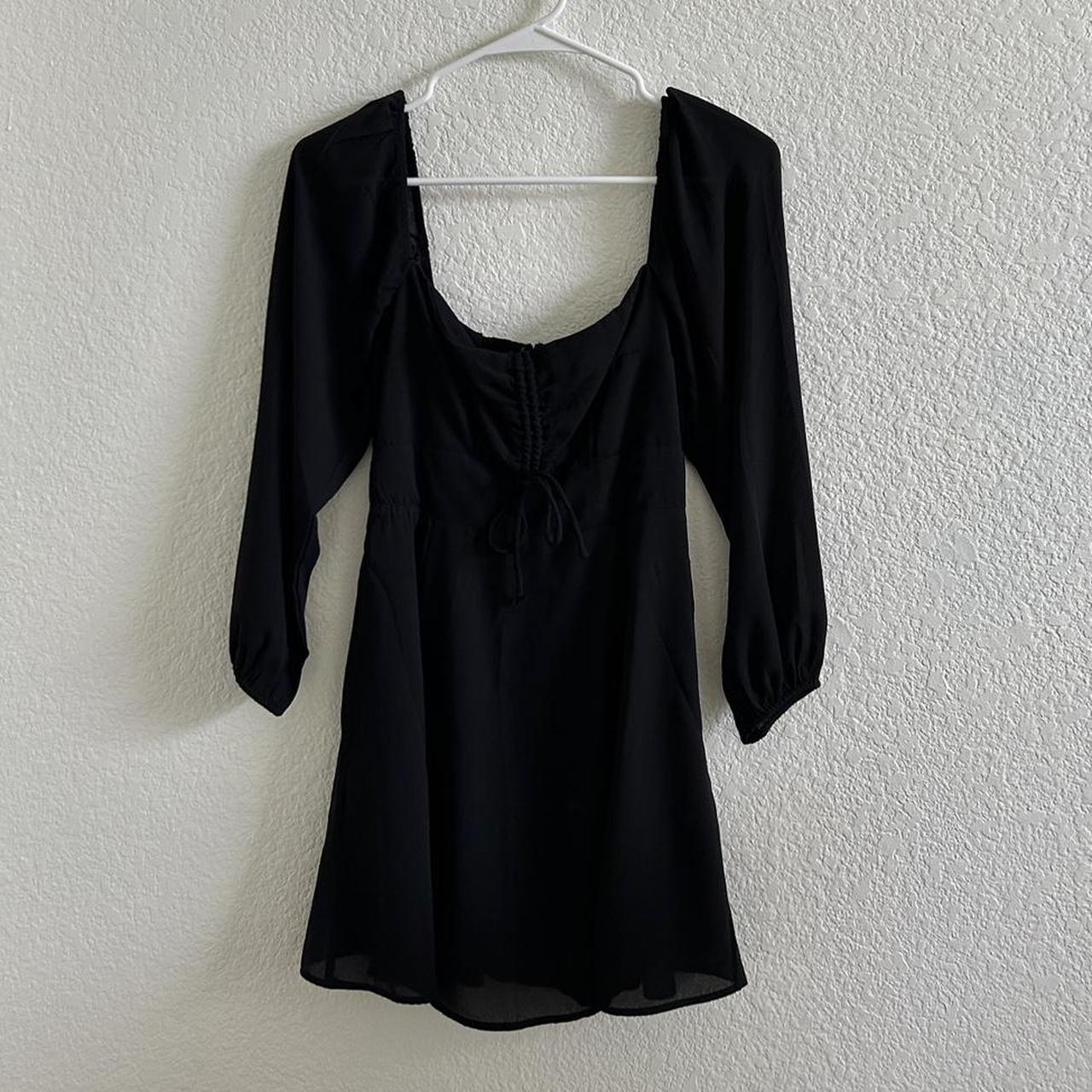 Abercrombie & Fitch Black Babydoll Dress Puffed... - Depop