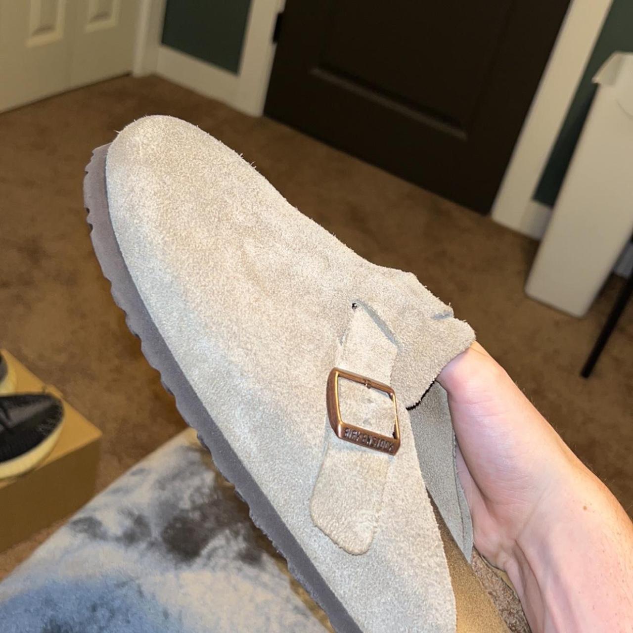 Taupe Suede Birkenstock Clogs Size 44 - Depop