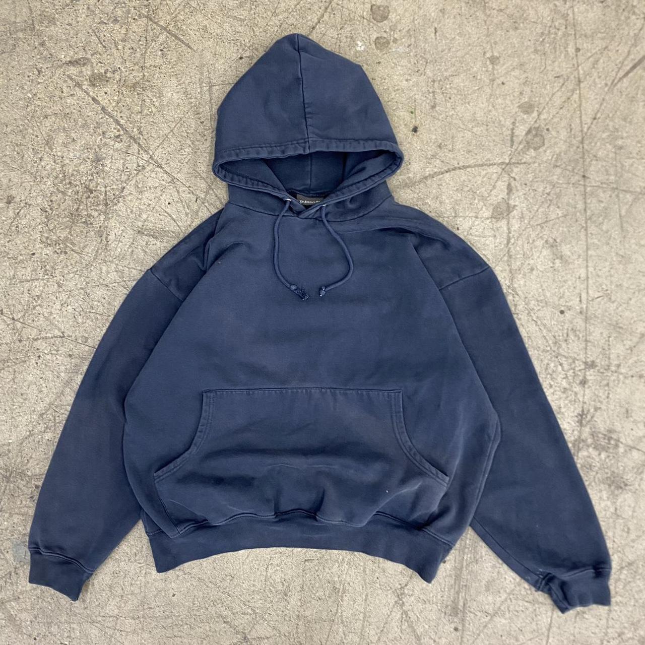 Vintage 90s Navy Blue Blank Hoodie ( Thick ) - Depop