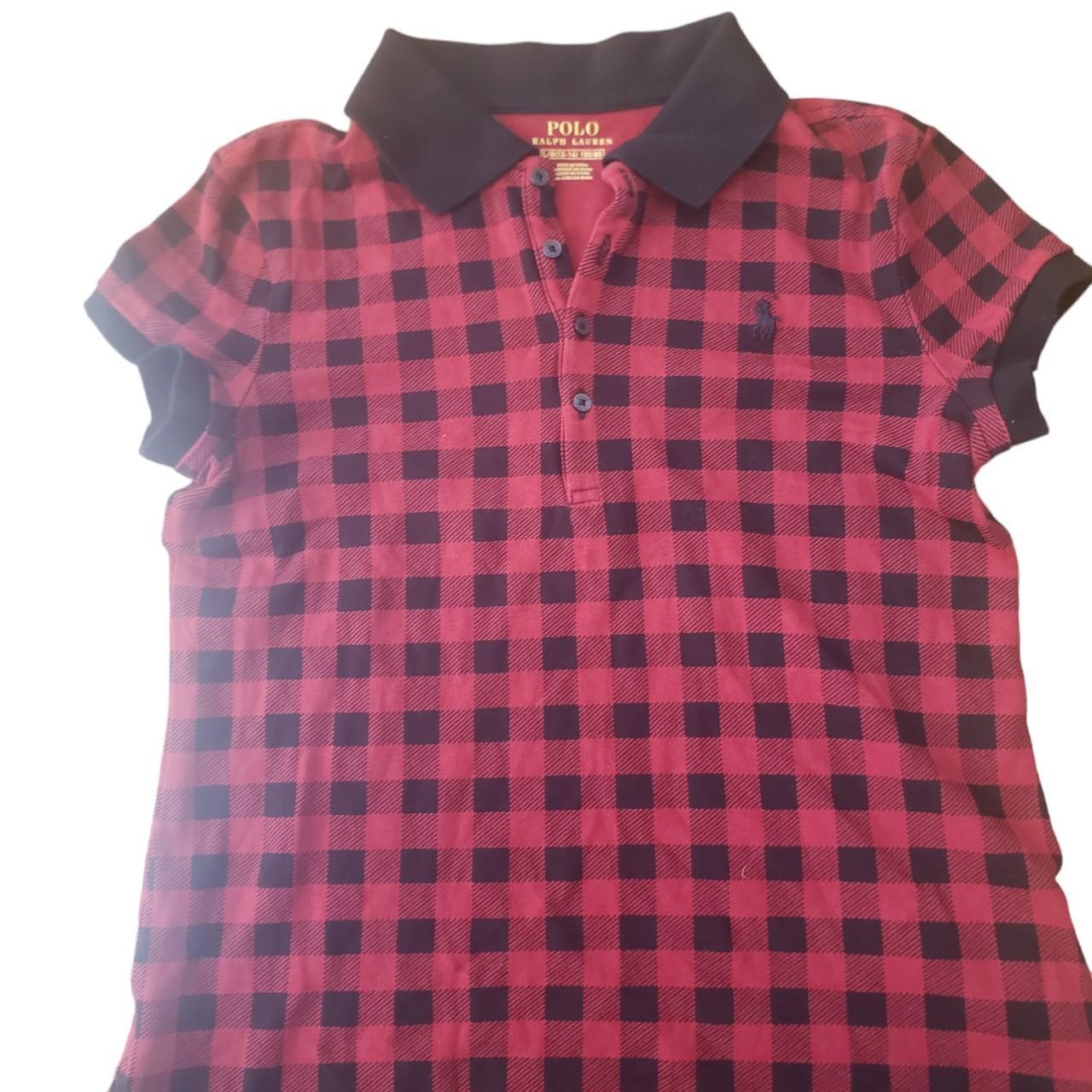 Polo Ralph Lauren Girls checkered polo shirt Red and