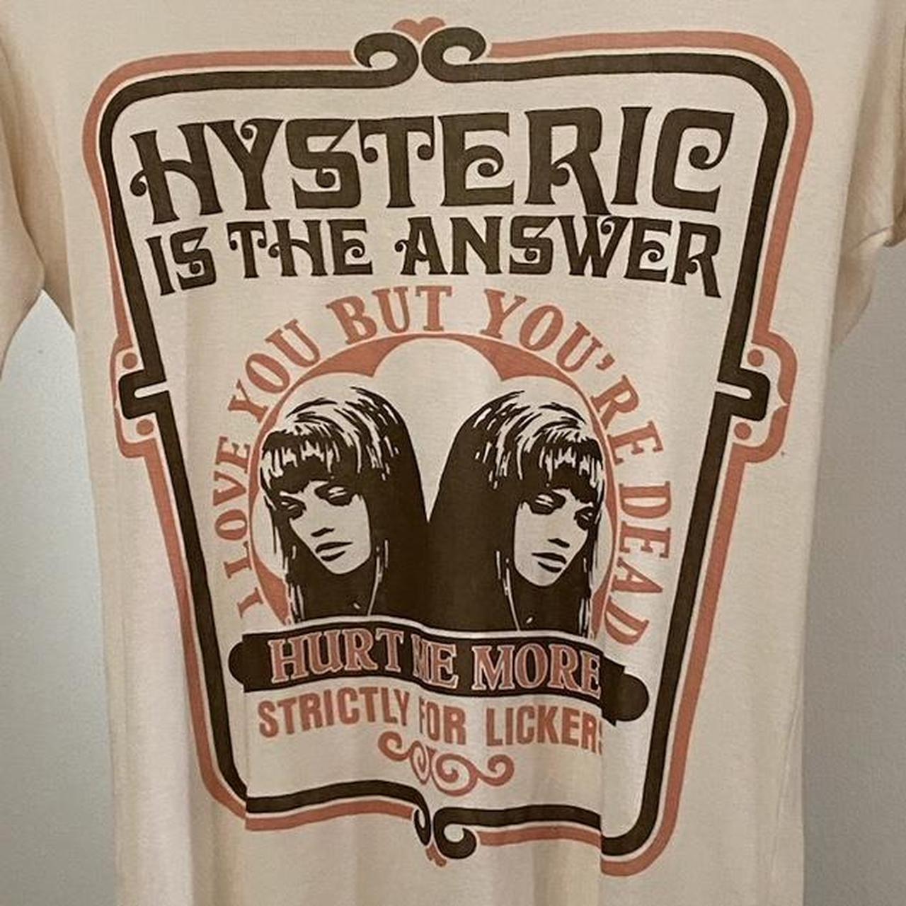 Hysteric Glamour off white and brown long sleeve “I... - Depop