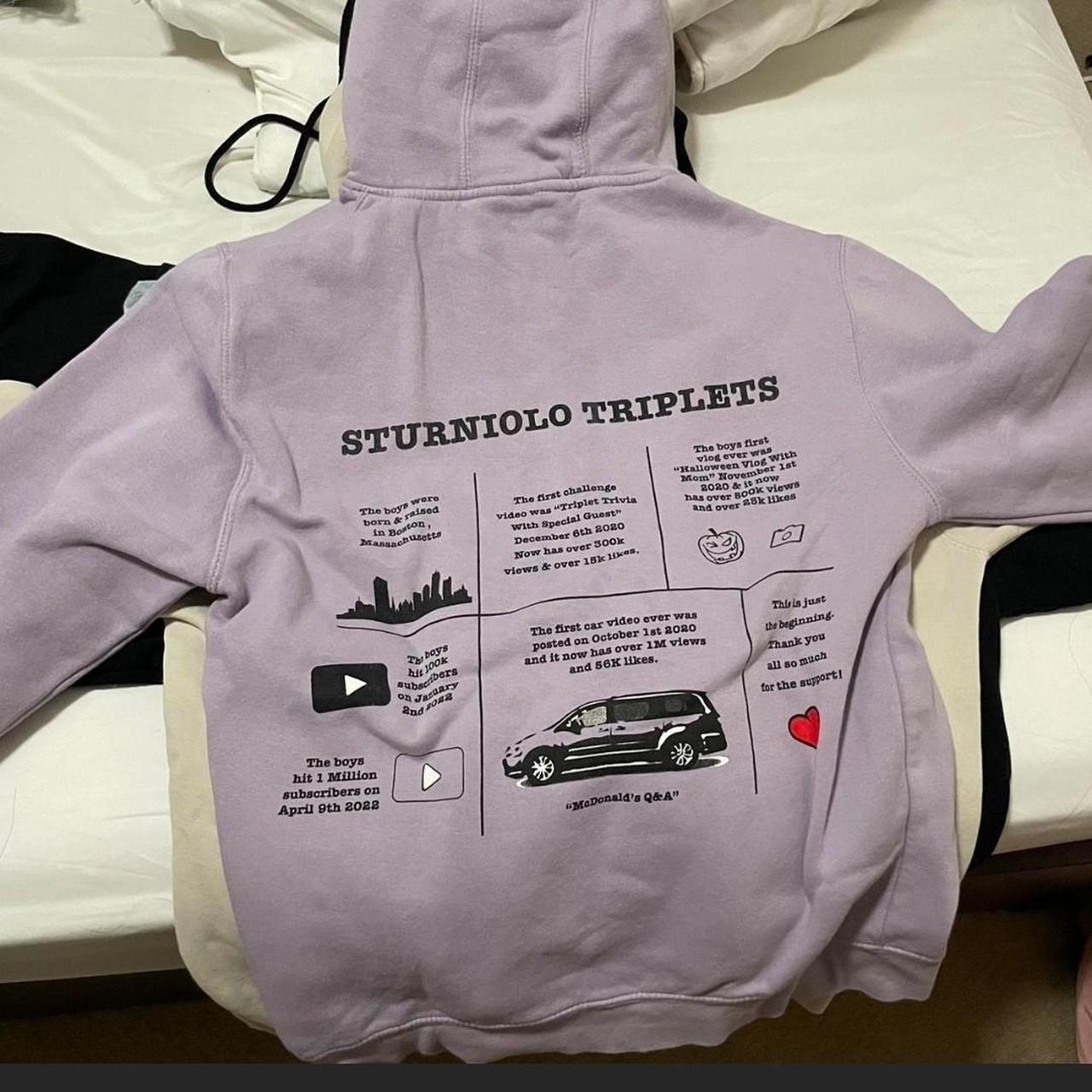 •Sturniolo triplets 3 million purple hoodie •great... - Depop