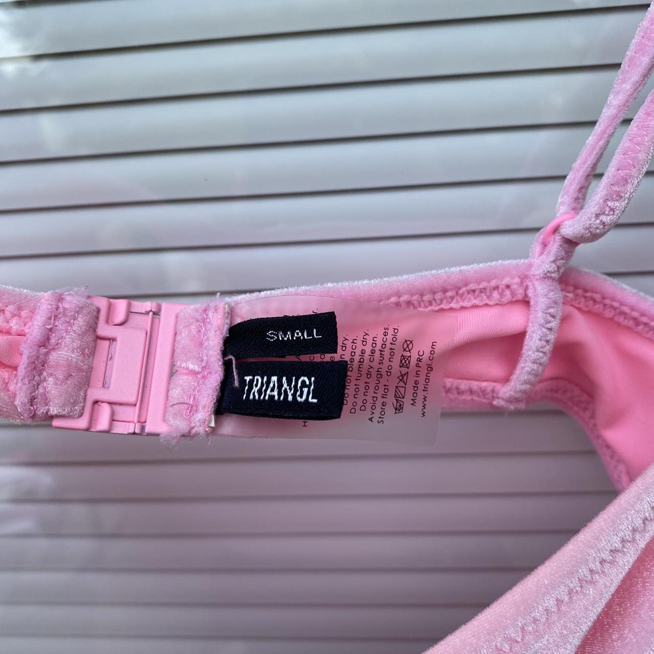 Triangl Bubblegum Pink Velvet Bikini Top Size S Depop