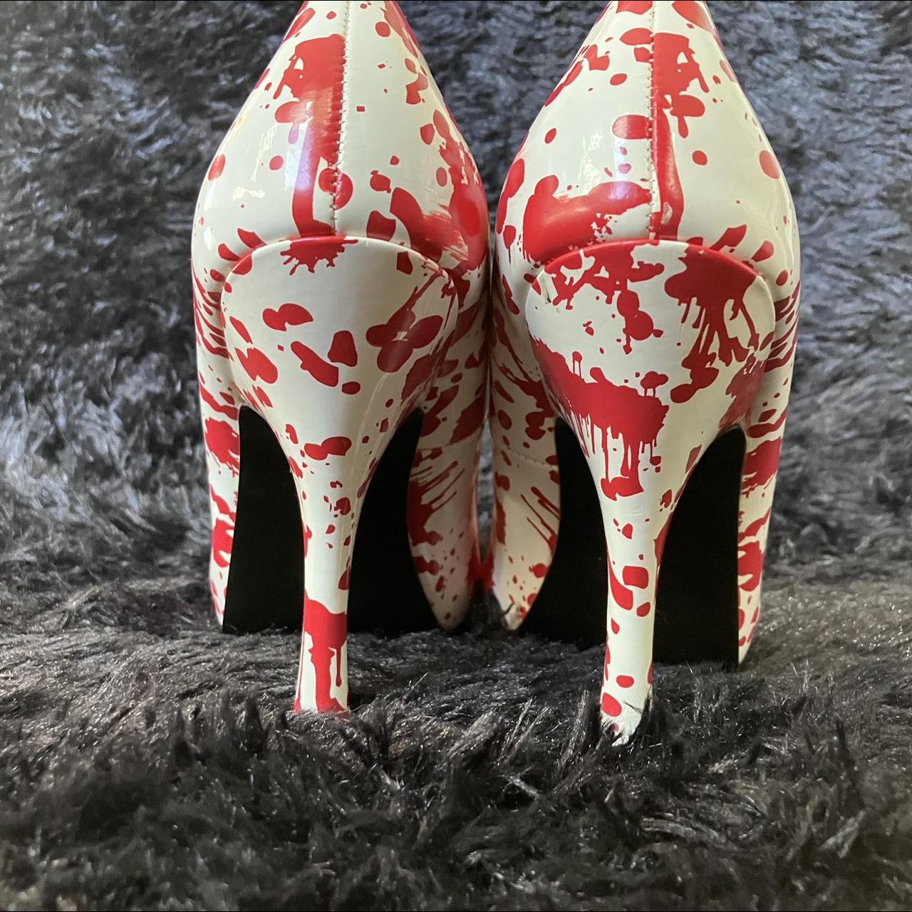 Size 8 Funtaisma blood splatter 3” inch heels worn | Depop