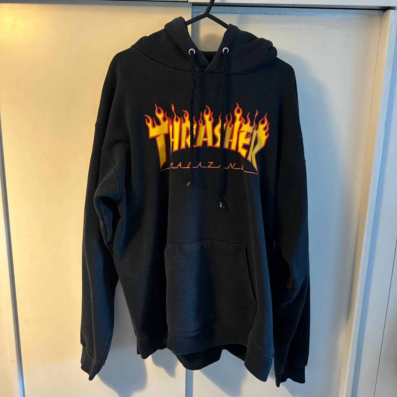 M Thrasher Hoodie Used Condition, draw strings are... - Depop