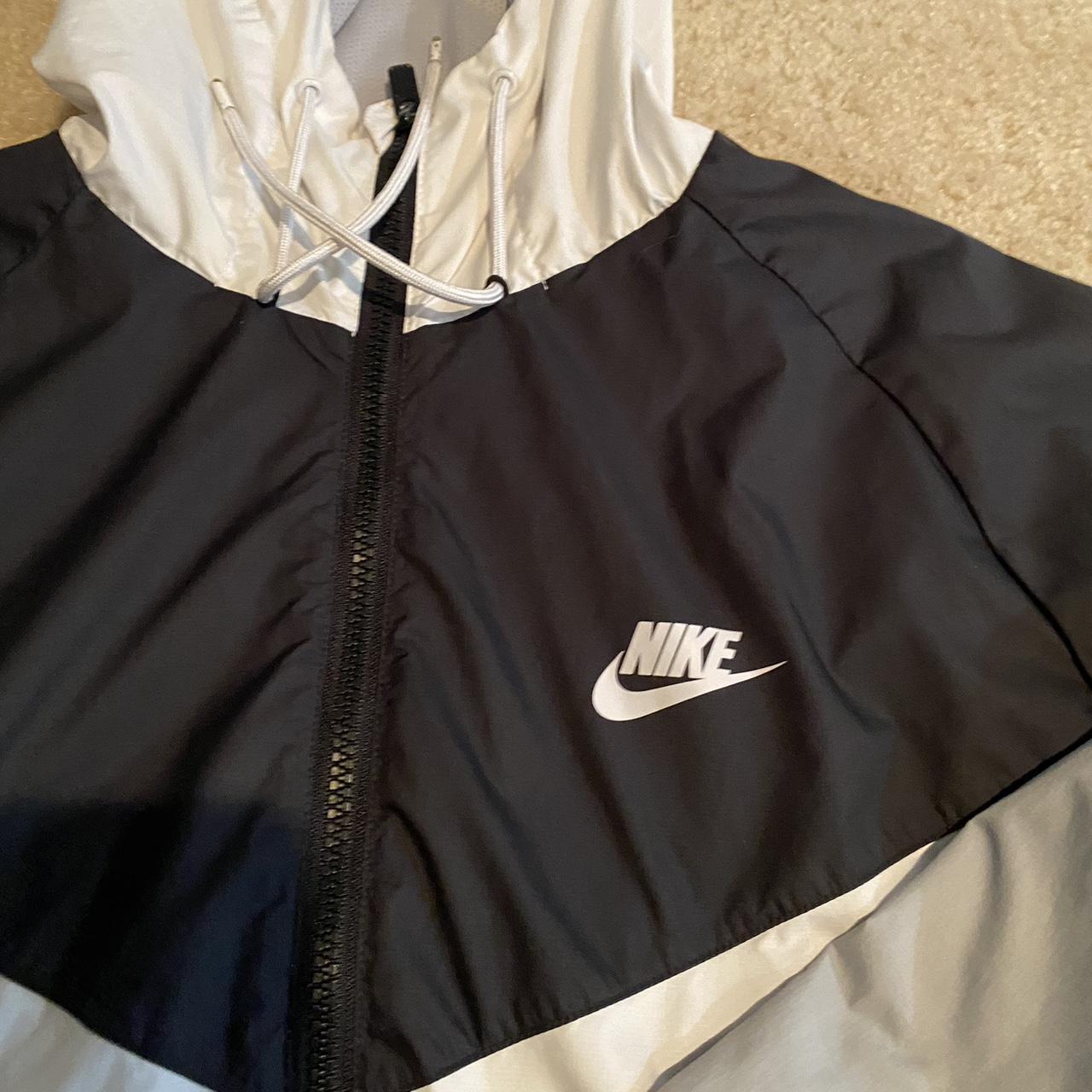 black grey and white nike windbreaker