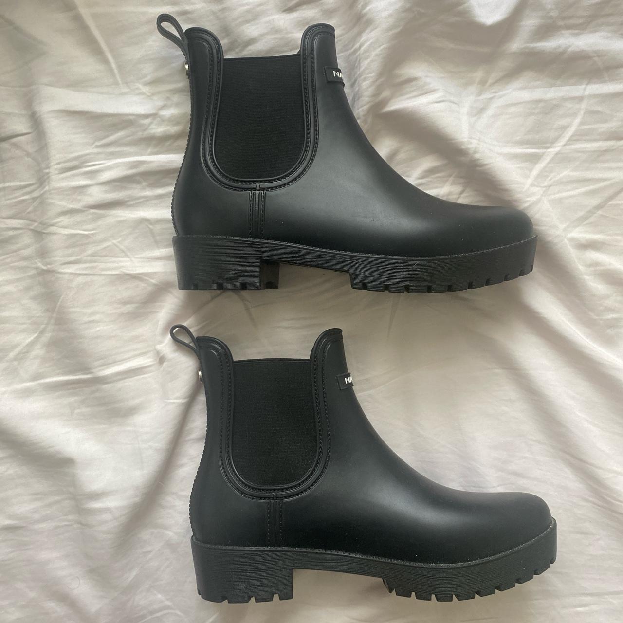 nautica black rain boots