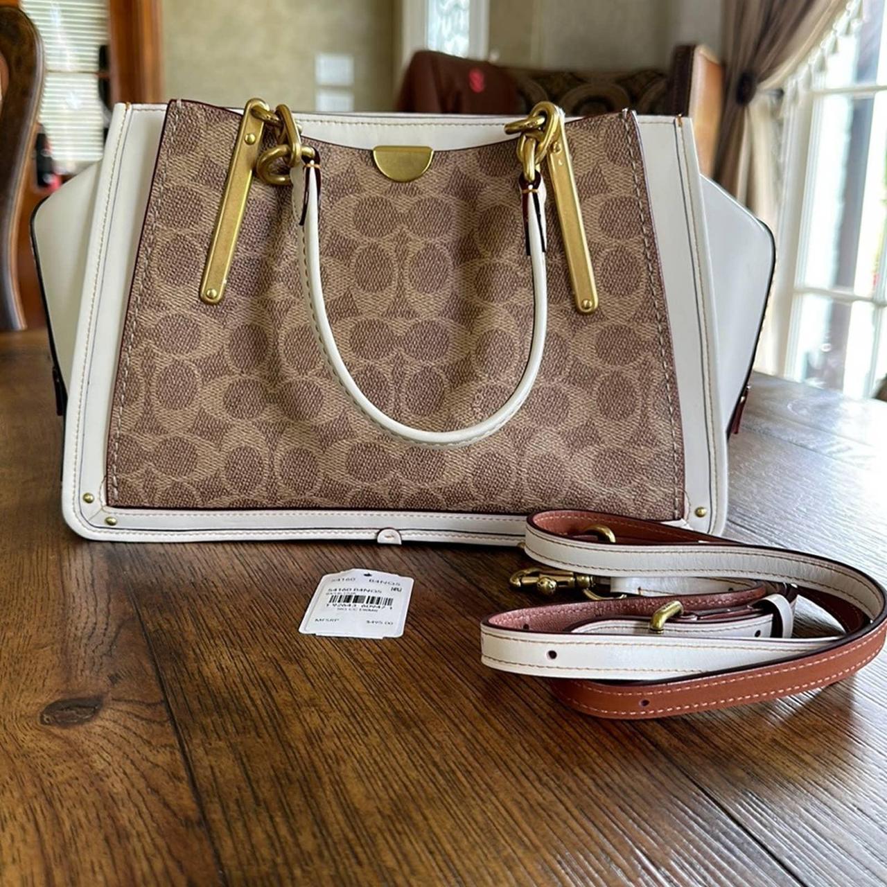 Coach Tan Cream Signature Dreamer Crossbody Bag Depop