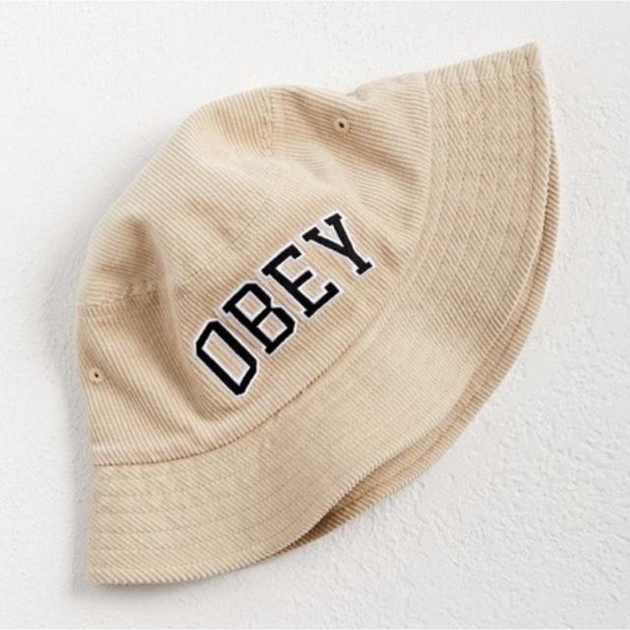 OBEY Arch Logo Cord Bucket Hat in Depop