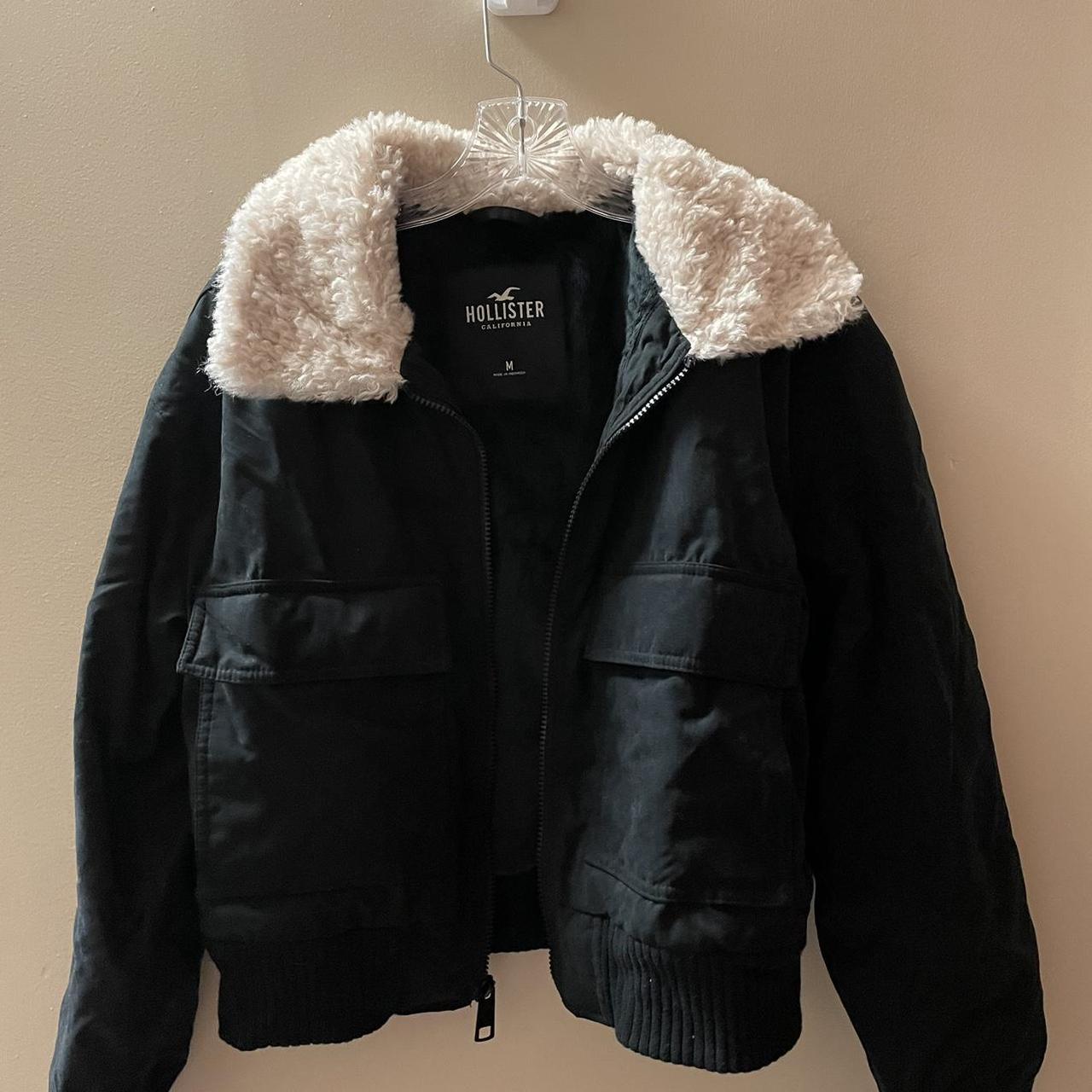 Hollister Faux Fur Lined Bomber Jacket Down Bomber Jacket