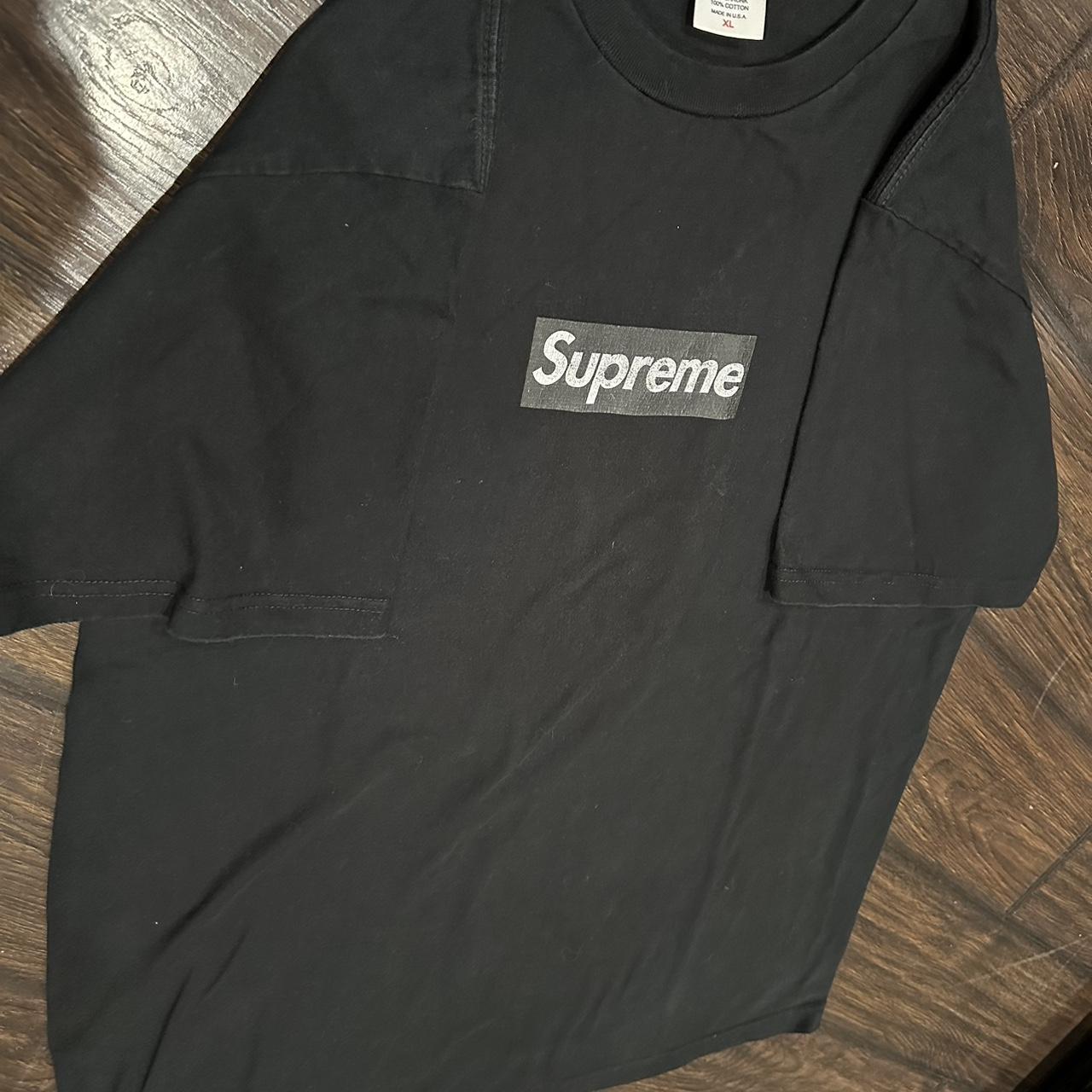 Supreme authentic 2003 Grey box logo Black tee. Size... - Depop