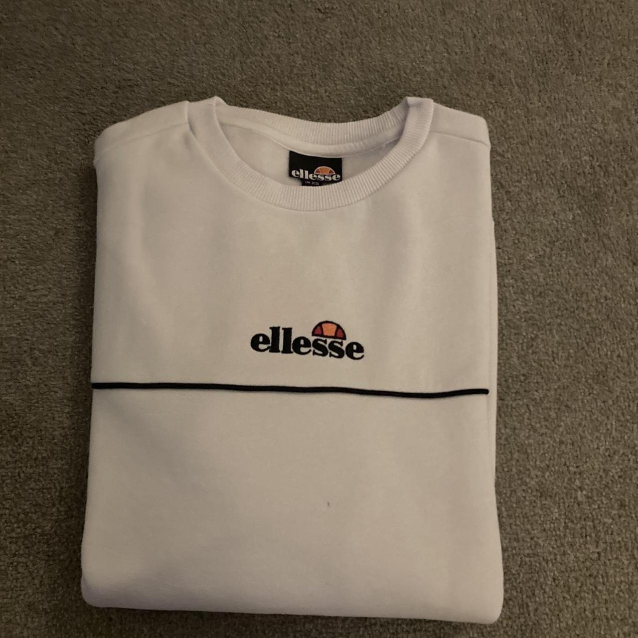 Ellesse Westerby White Logo Cotton Sweatshirt... - Depop