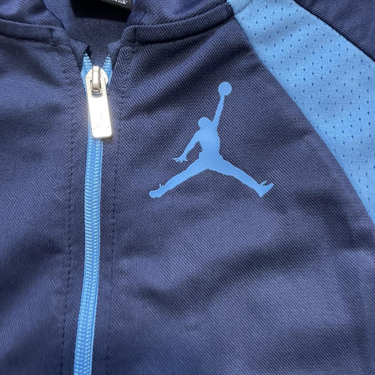 Jordan Navy and Blue Jumper Depop