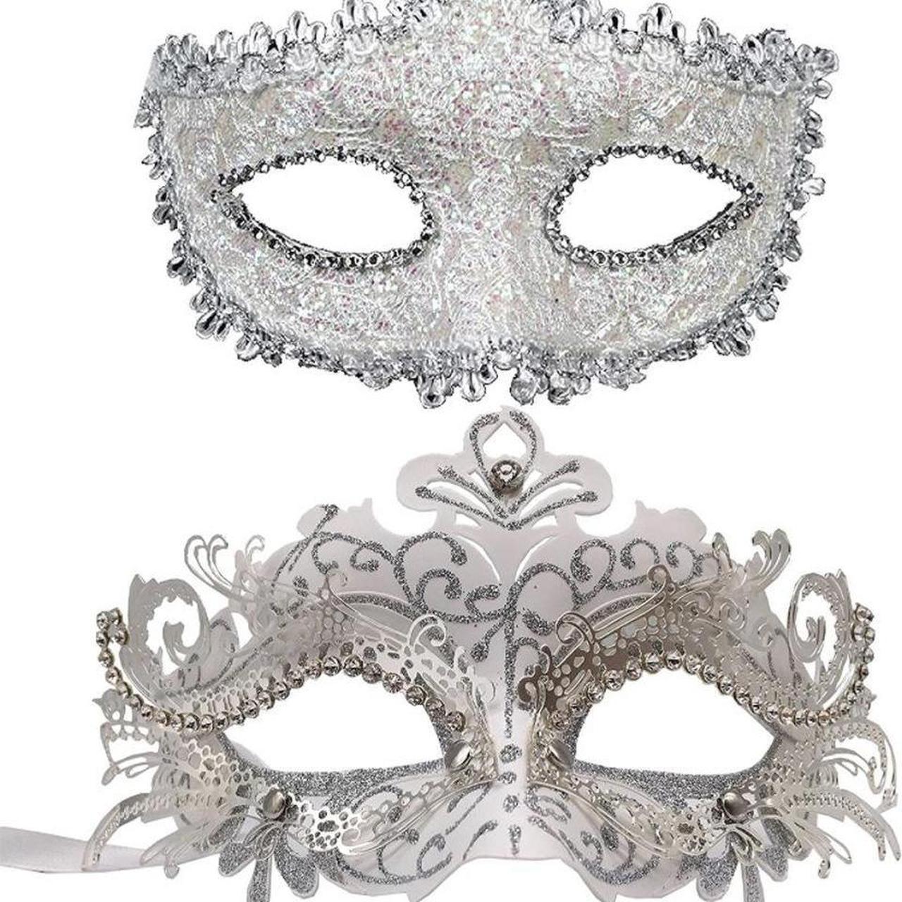 white masquerade masks Depop