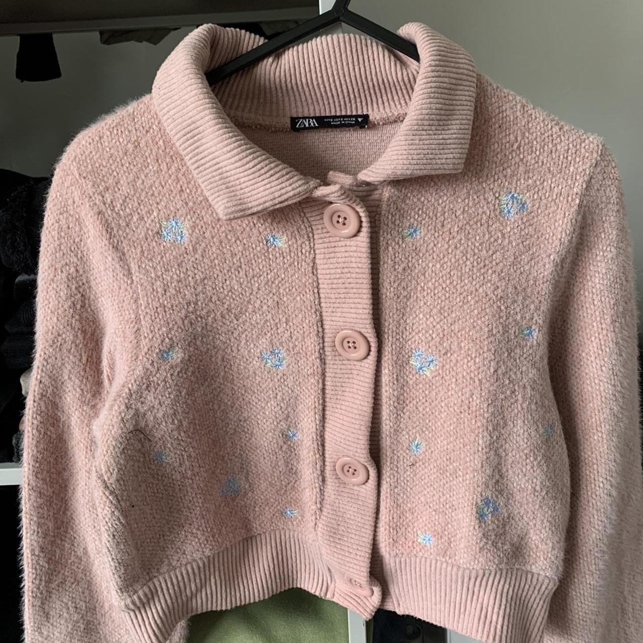 Zara Women's Pink Cardigan Depop