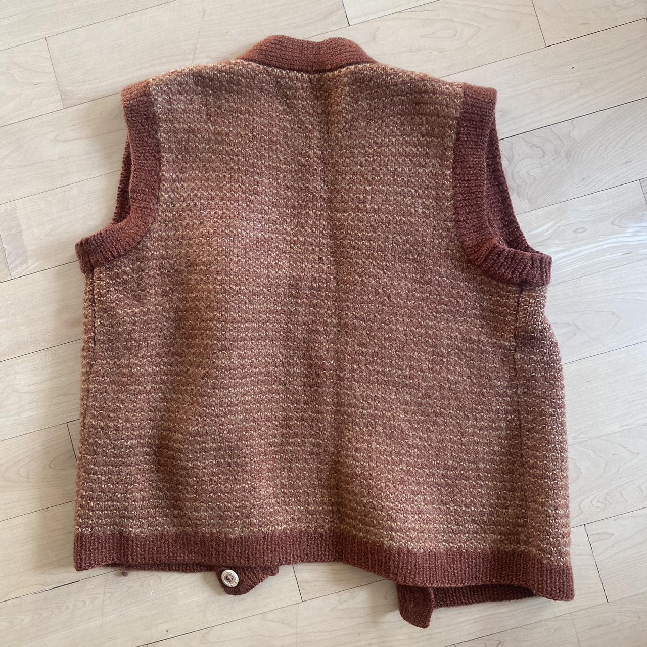 Vintage Wool Knit Grandpa Sweater Vest Size M Has Depop