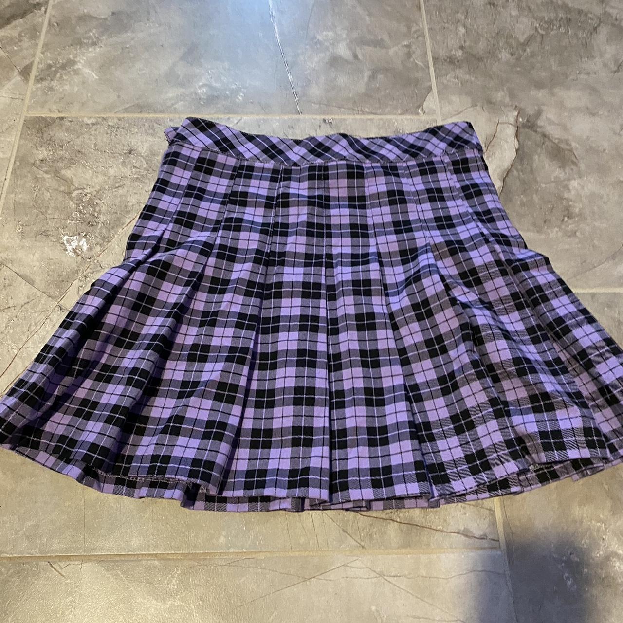 Pleated Black And Purple Skirt From Handm Depop 1815