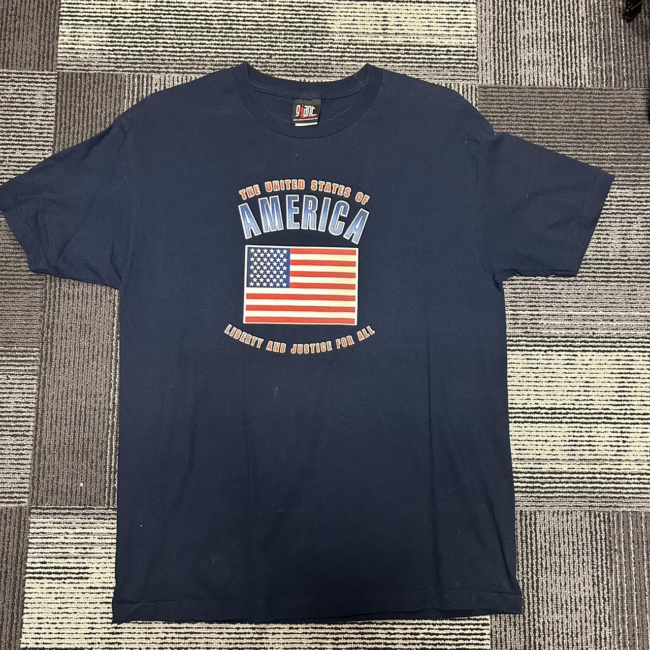 Vintage USA Liberty and Justice for All Tee Giant... - Depop