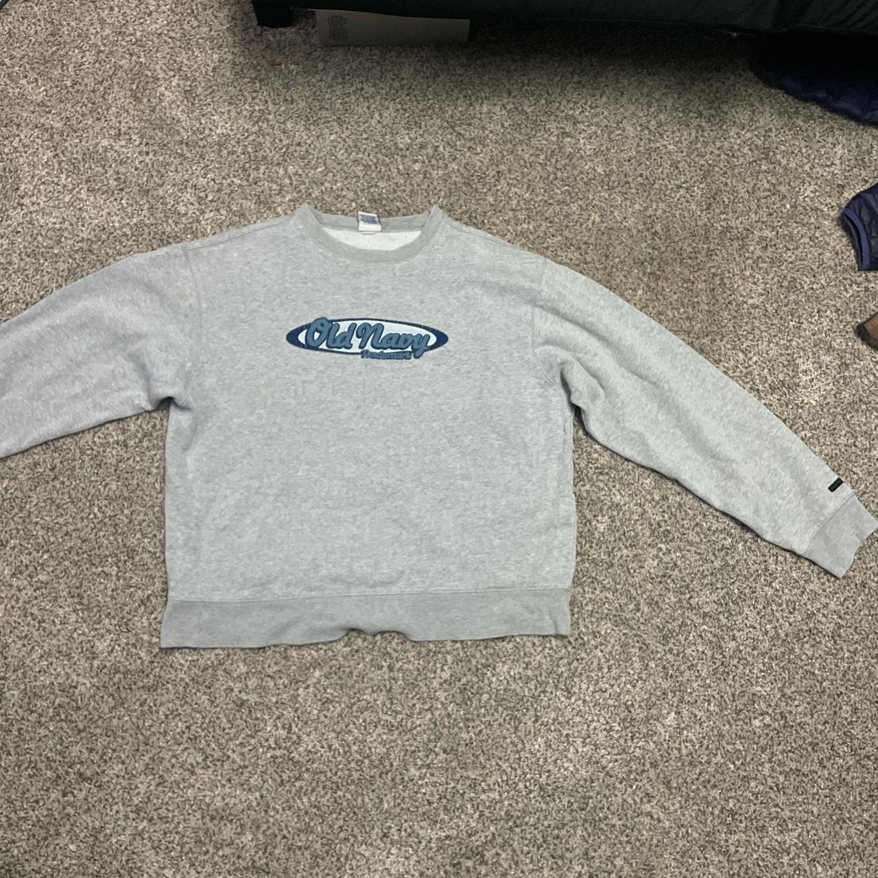 Grey Old Navy Crewneck Size large but fits more... - Depop