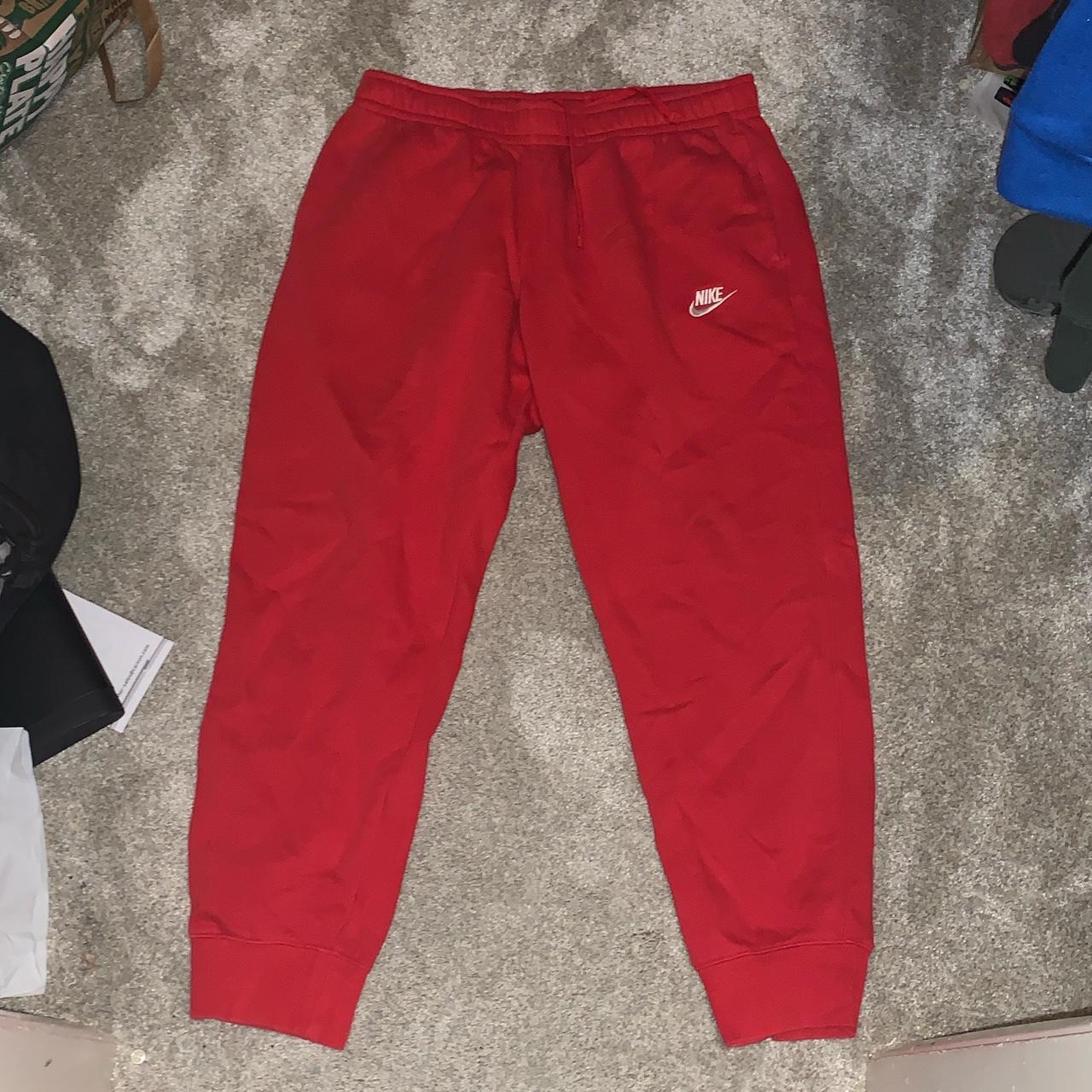 red nike joggers mens