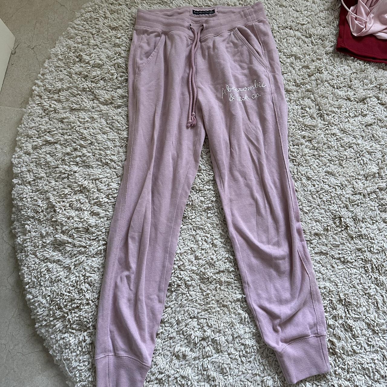 pink abercrombie sweatpants, most comfortable... - Depop