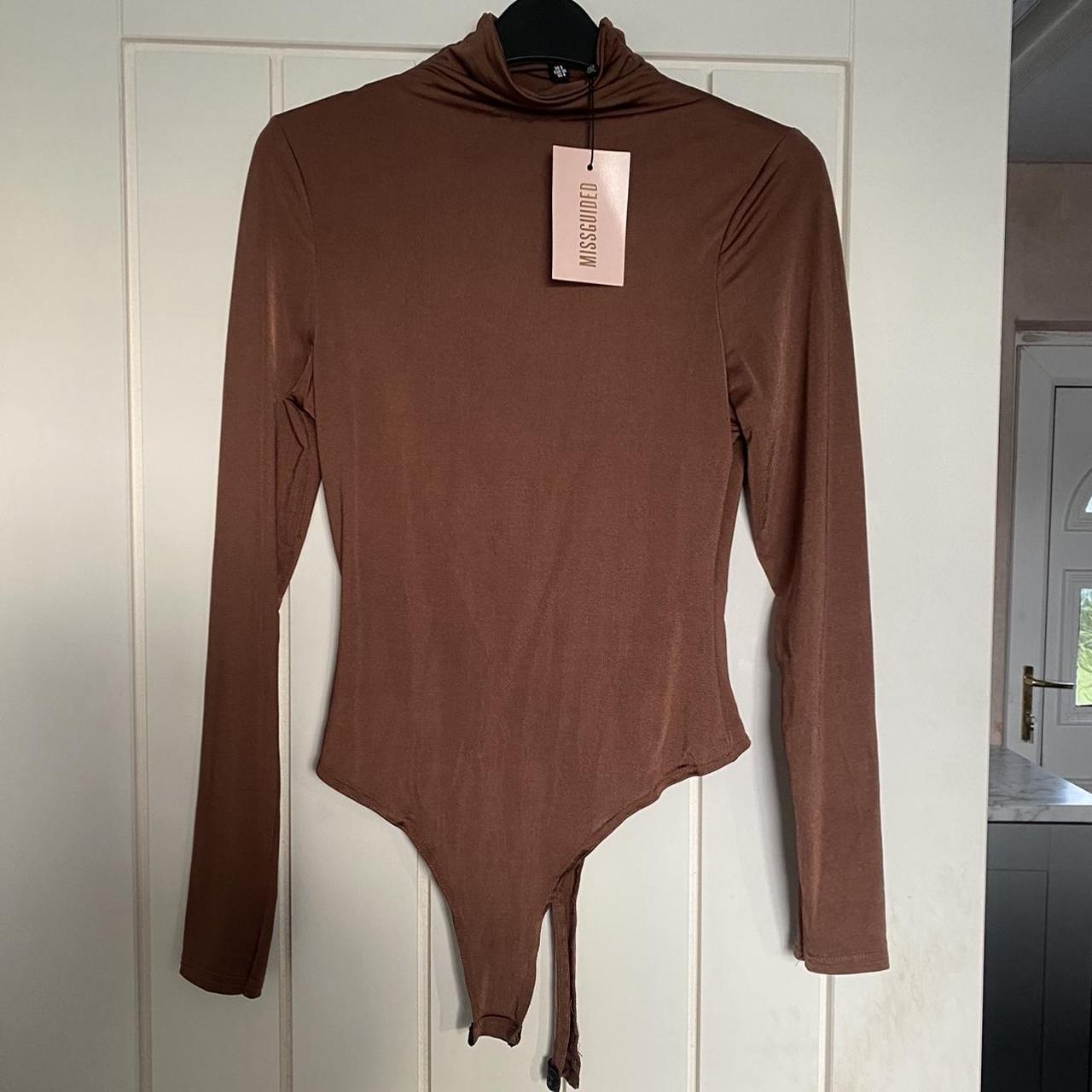 Missguided Women's Brown Bodysuit | Depop