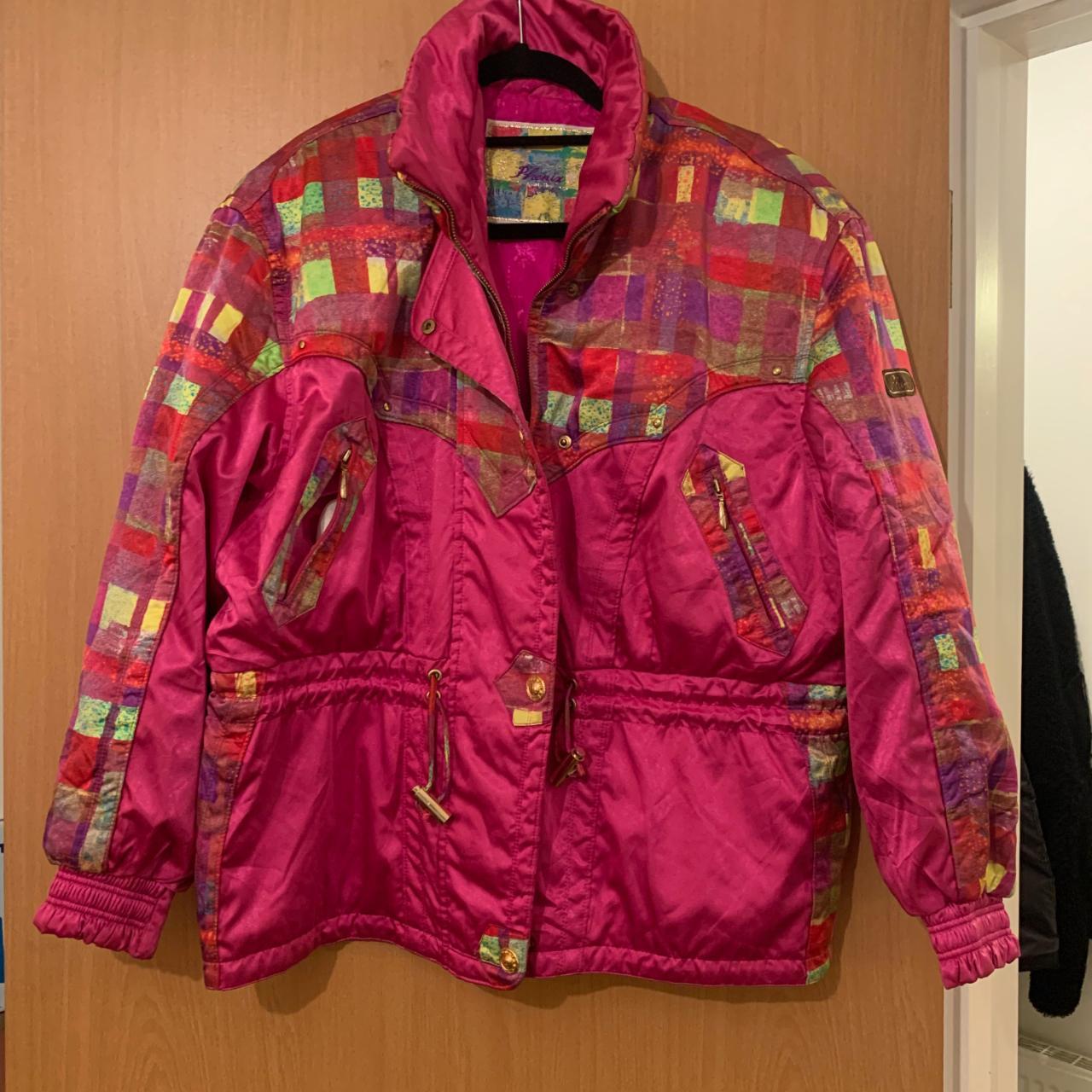 Vintage, 90s-style ski jacket. Fun colourful... - Depop