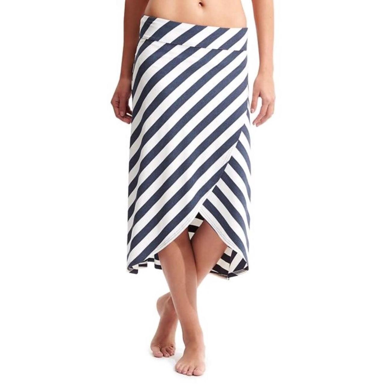 Athleta Ribbon Striped Tulip Faux Wrap Midi Depop - Main Image