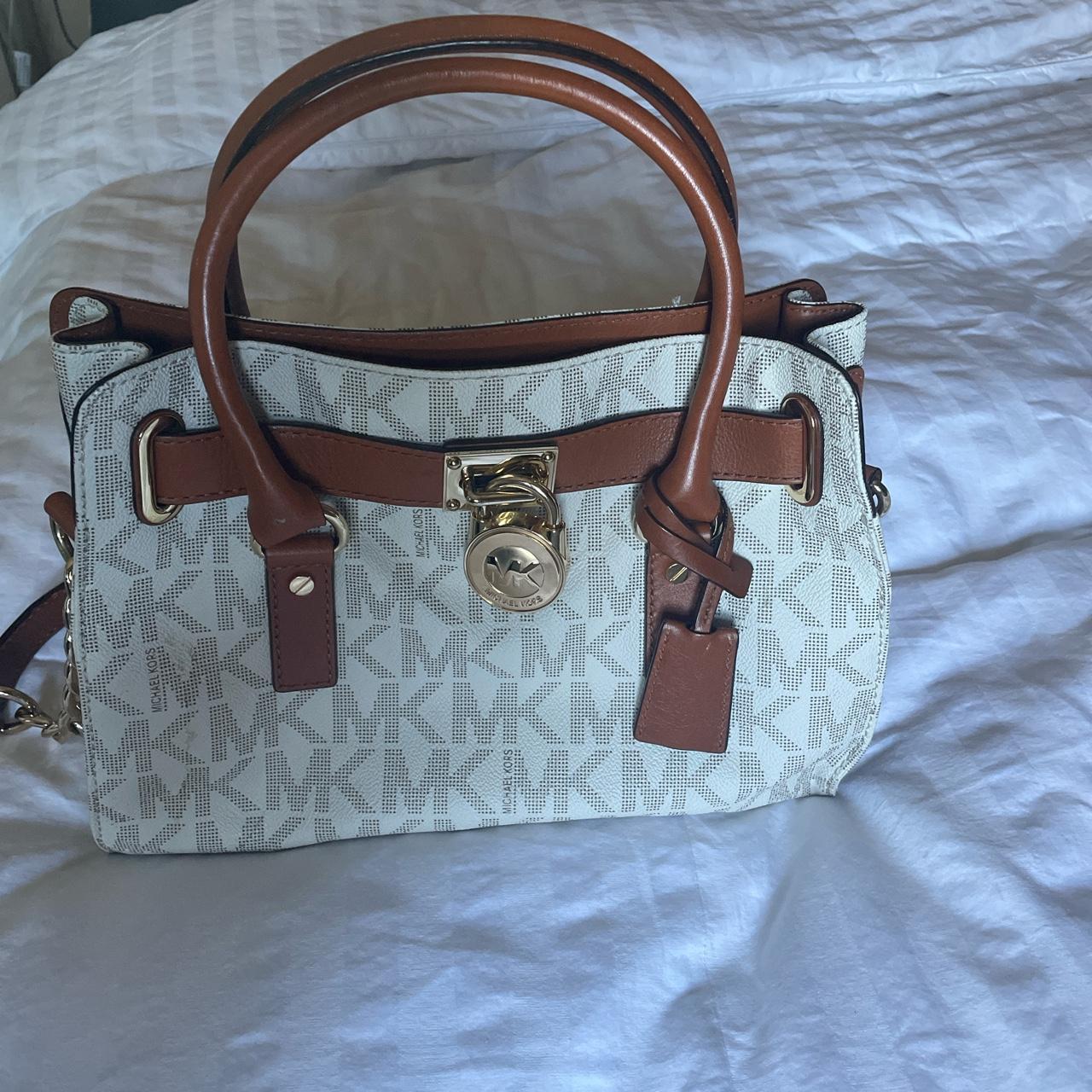 Michael kors cream and brown clearance bag