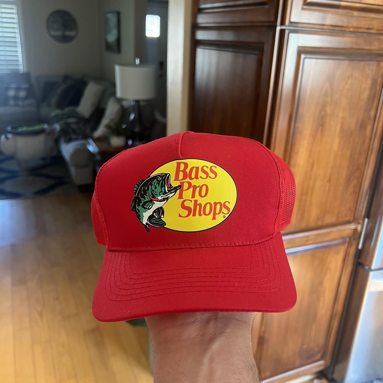 red bass pro shops hat adjustable sizing worn maybe... - Depop