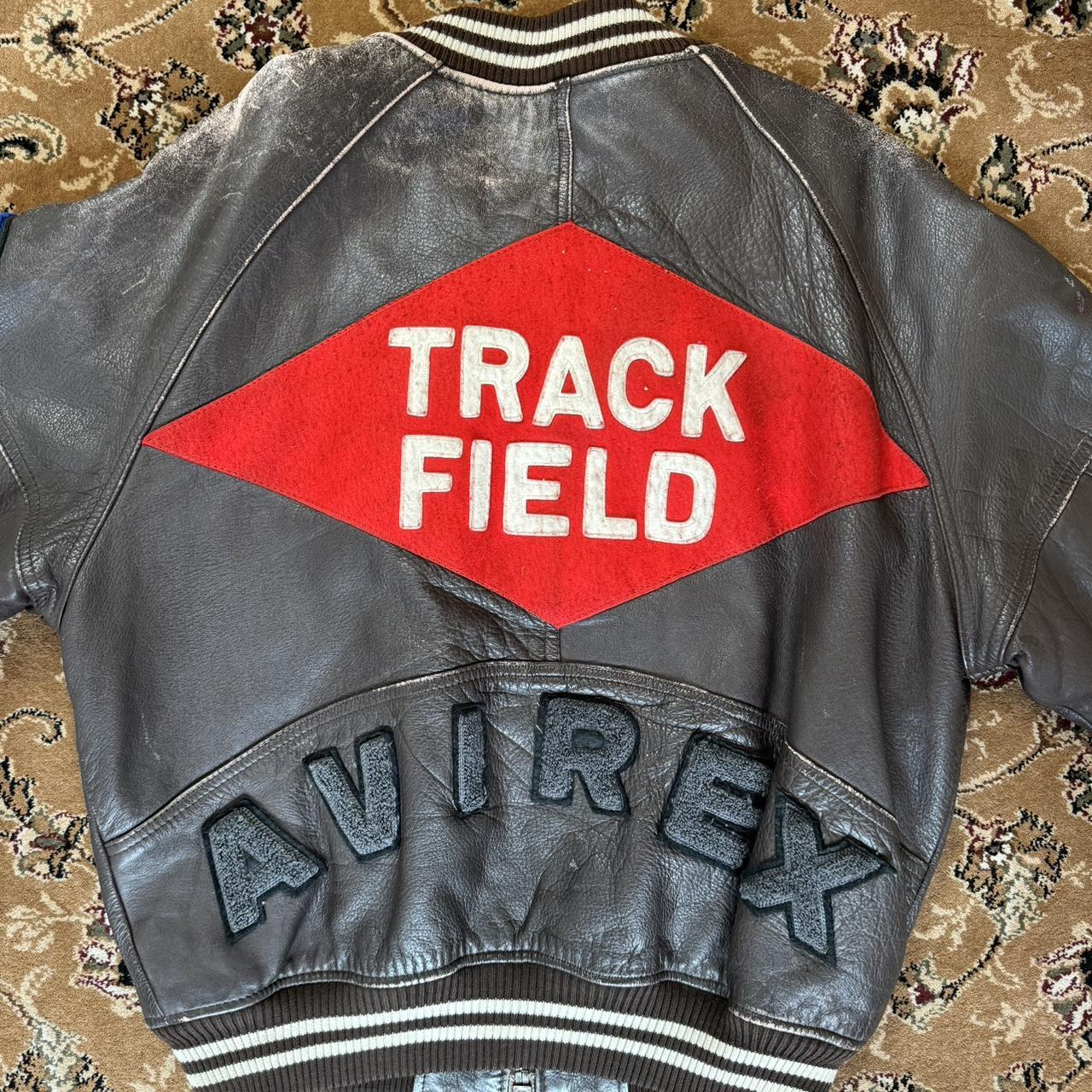 Vintage Avirex track field leather varsity bomber