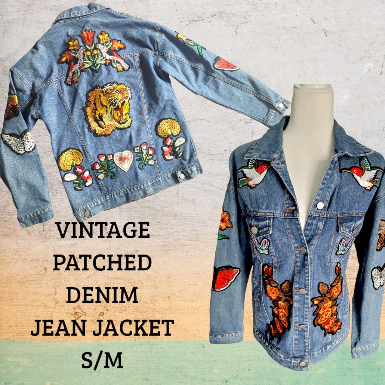 Upcycled Jean Jacket With Patches / Reworked Vintage Jean Jacket