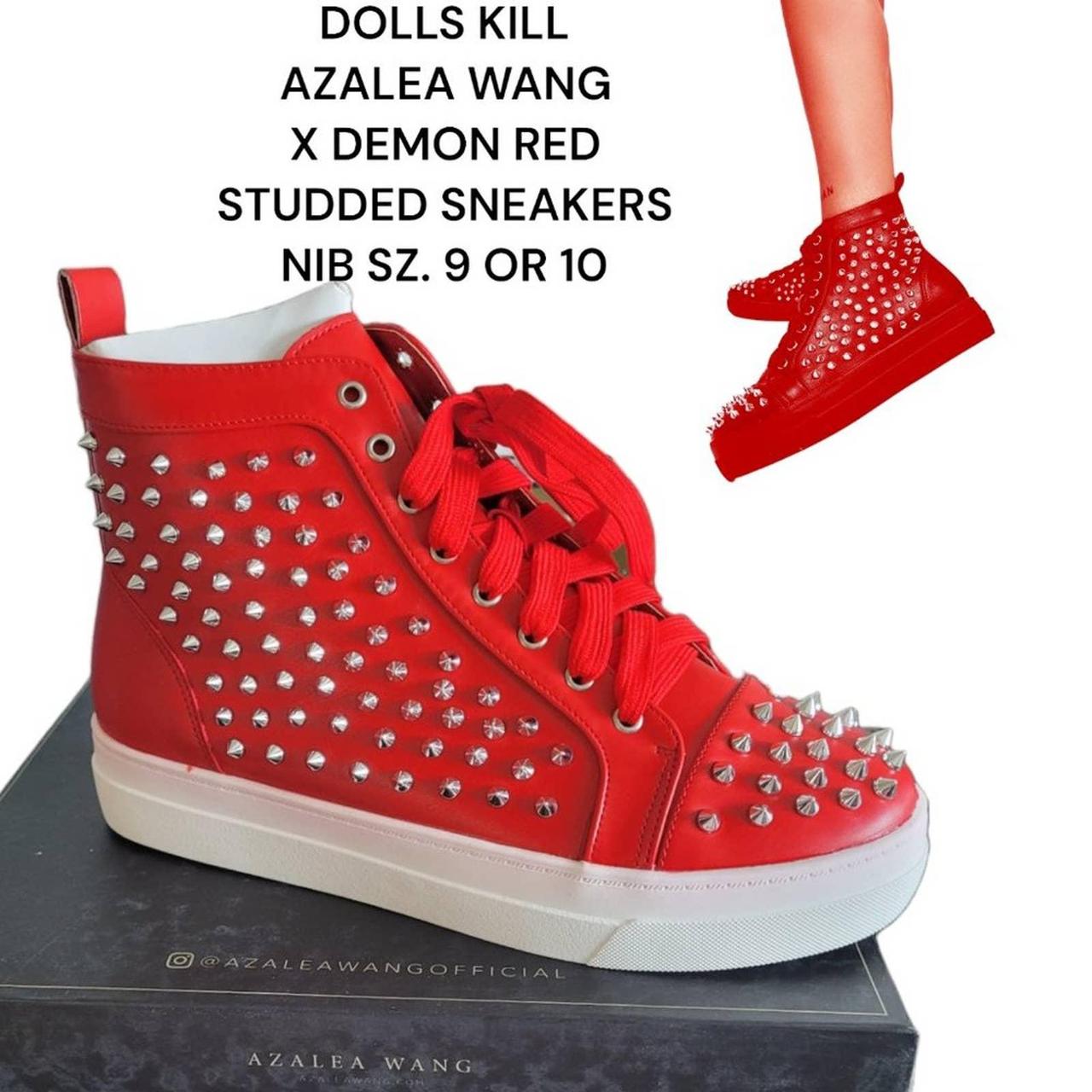 red studded sneakers - OFF-67% >Free Delivery
