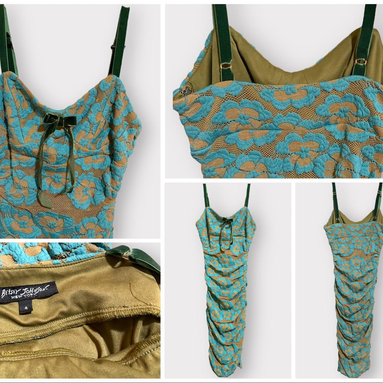 VTG 90’s Betsey Johnson Teal & Olive Wiggle... Depop