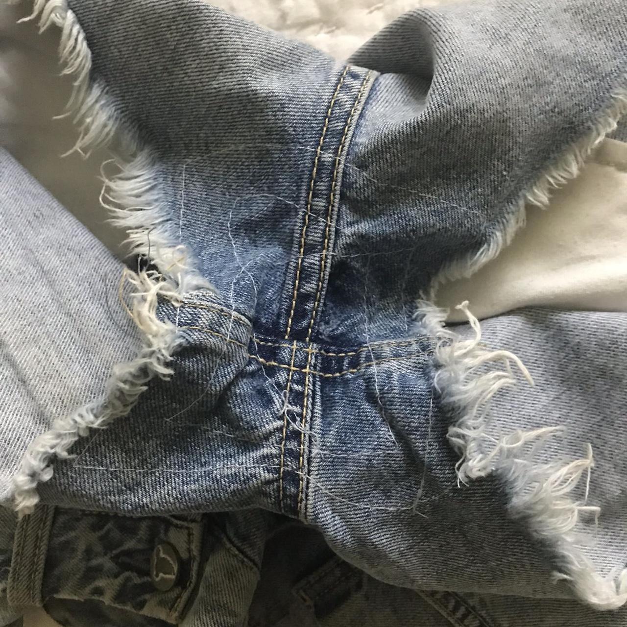 y2k MIH (made in heaven) jeans halsy cut off denim... - Depop