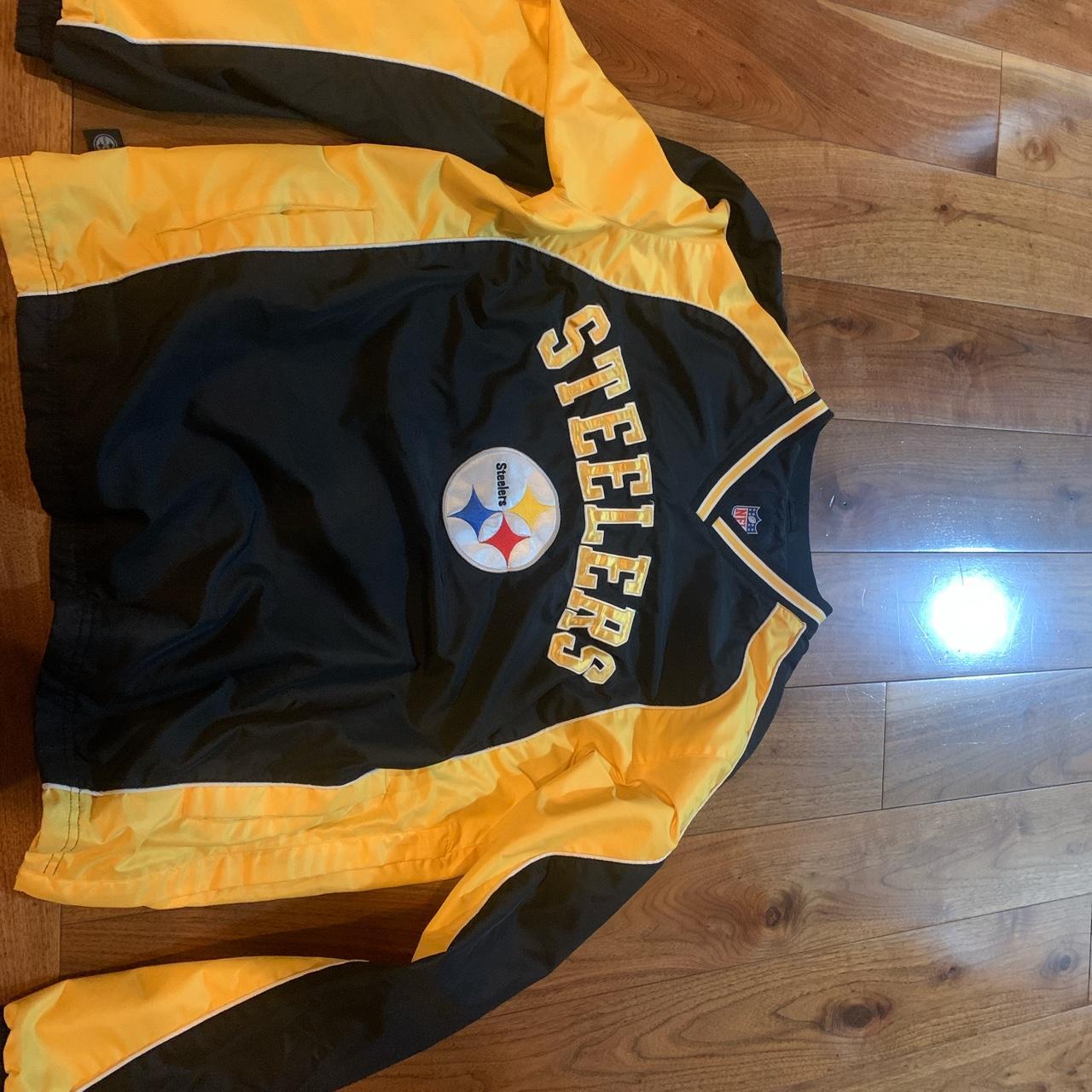 pittsburgh steelers leather jacket great condition - Depop