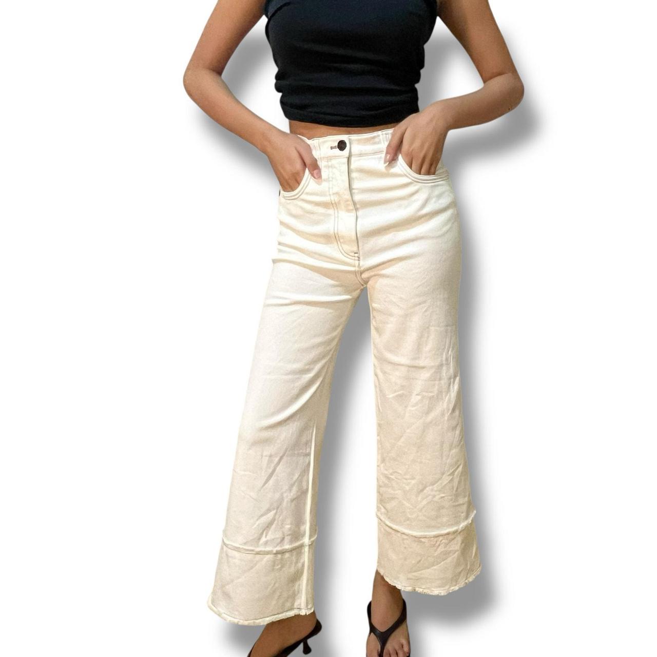 Miu Miu Women's Pants - White - 28" – Miu Miu Wid… - image 1