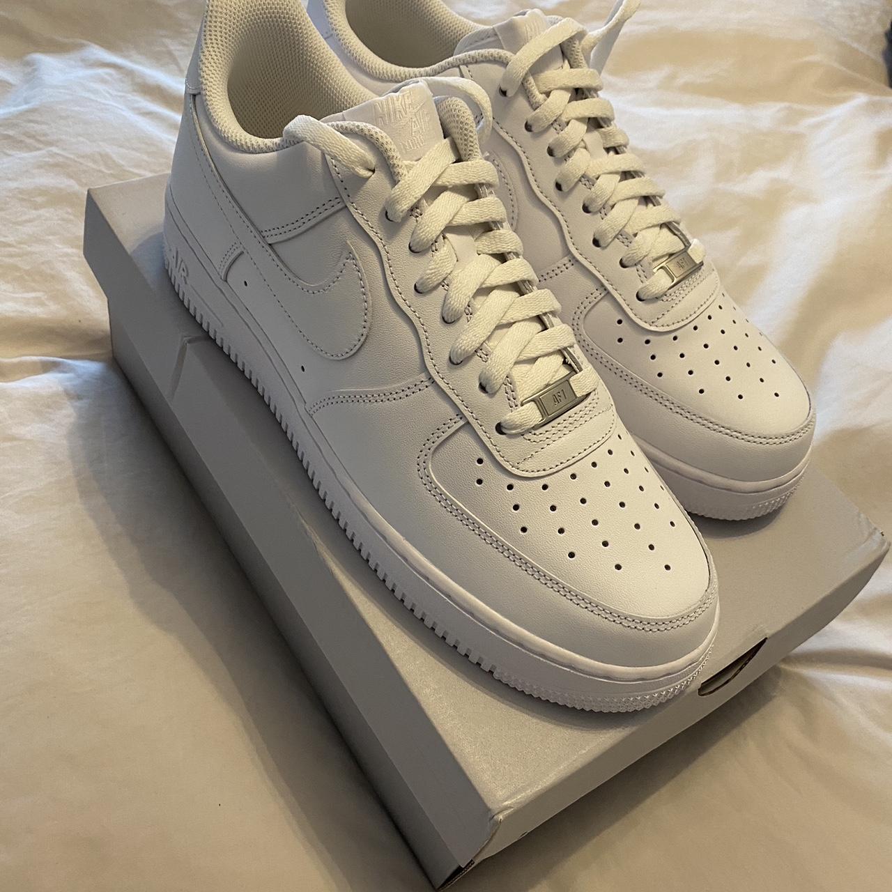 White AF1s new with box & tags, size UK 9. - Depop