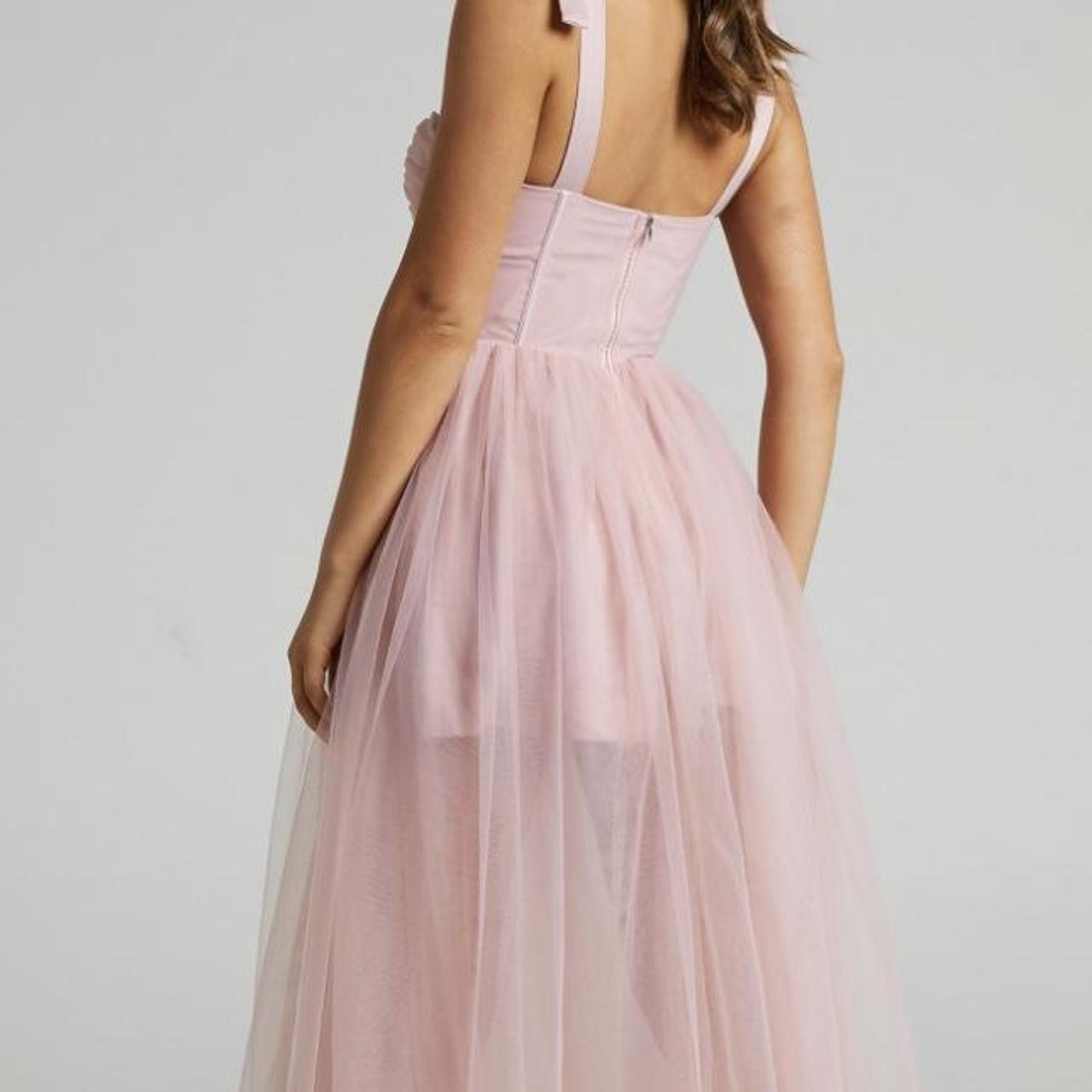 EMMARY BUSTIER BODICE TULLE GOWN IN PINK Brand new... Depop