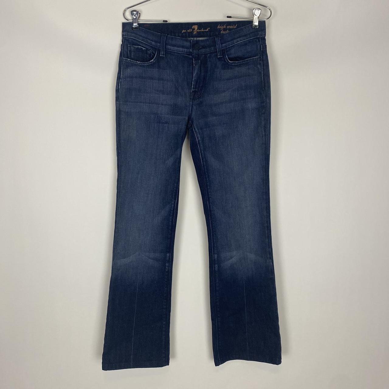 7 For All Mankind Women's Navy and Blue Jeans | Depop