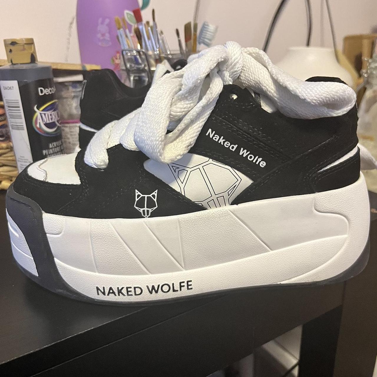 Naked Wolfe Women S Black And White Trainers Depop