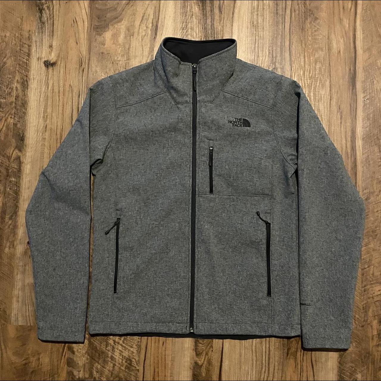 The North Face waterproof fleece lined zip up (Grey)... Depop