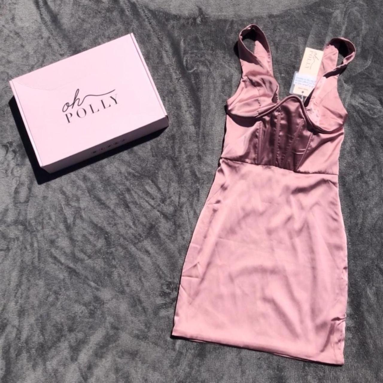 Oh Polly pink satin corset dress, Steal your