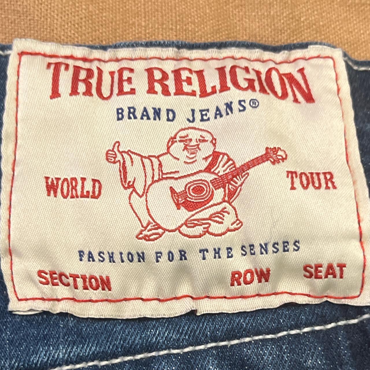 True religion blue denim men’s jeans Slim fit White... - Depop