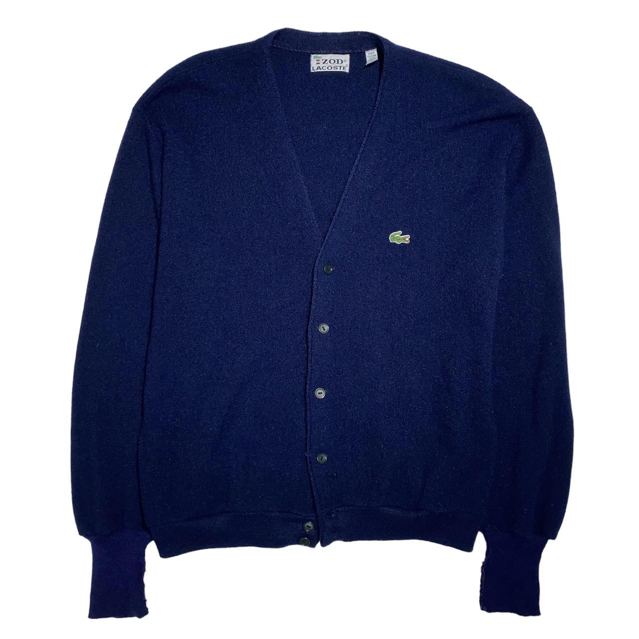 Vintage 80s 90s Izod Lacoste Blue Button Up Cardigan Depop