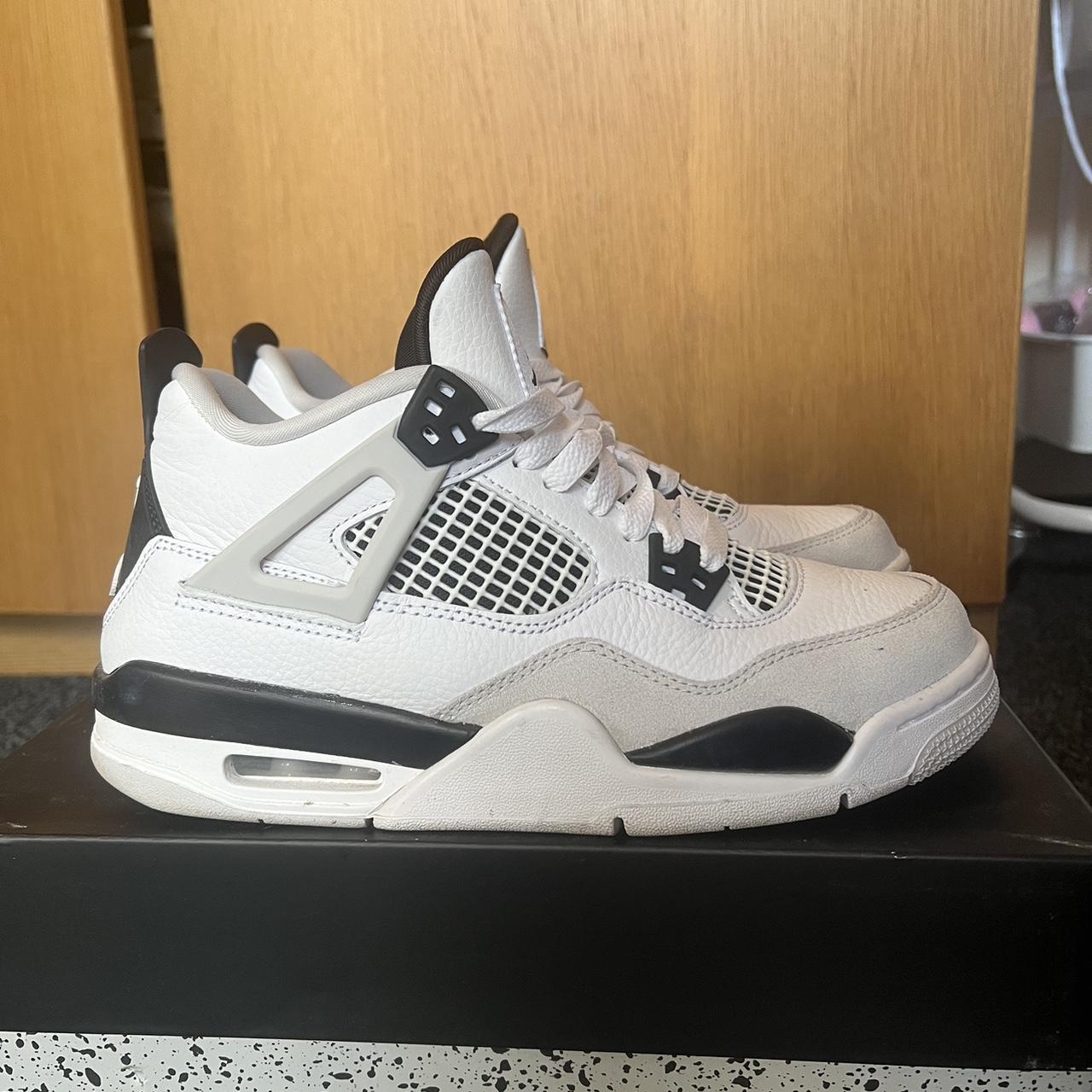 AIR JORDAN 4 RETRO WILL FIT A SIZE 5 Black and... - Depop